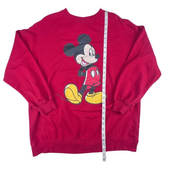 H & M Sweatshirt Red Disney Mickey Mouse Cartoon Character Oversized Sweater - Picture 3 of 8